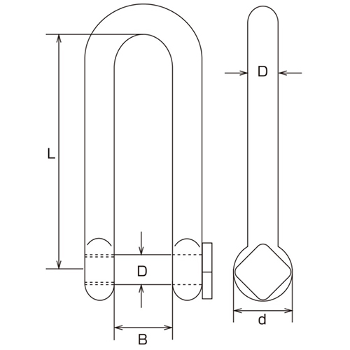 D：4㎜　　　L：32㎜　　　B：8㎜\nｄ：8㎜　　　捻径：M-4
