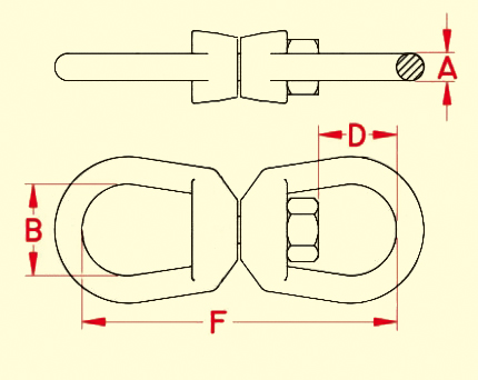 A:15.8mm, D:43.9mm, B:44.4mm, F:166.3mm