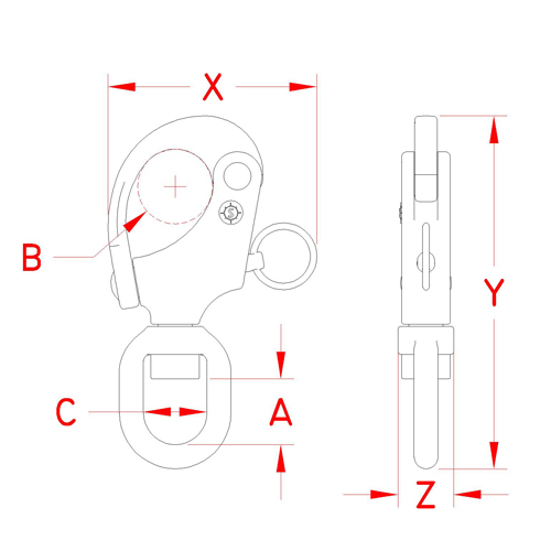 サイズ（mm）\nA：18　B：20　C：17　X：55　Y：92　Z：14