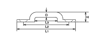 サイズ（mm）\nL1：62、L2：50、L3：25、H：9、D：5