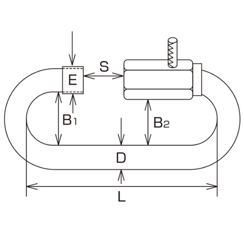 D:9mm　　　S：11.5㎜　　　L：67㎜\nB1：20㎜　　　B2：18㎜　　　E：9.5㎜