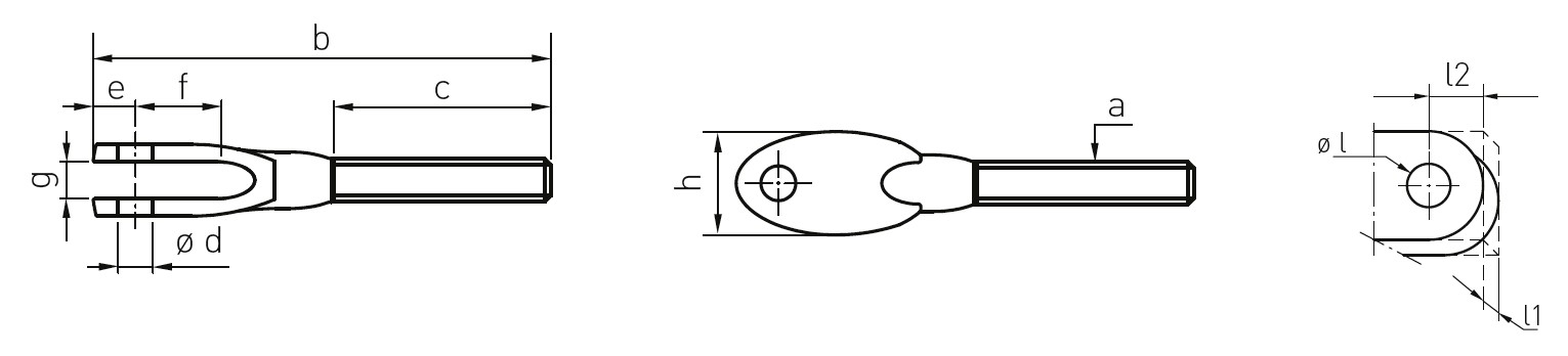 a:M6、b:77mm、c:35mm、e:7.5mm、f:14mm、g:6.5mm、h:20mm、φd:6mm、L1:6mm、L2:9mm、φl:6.5mm