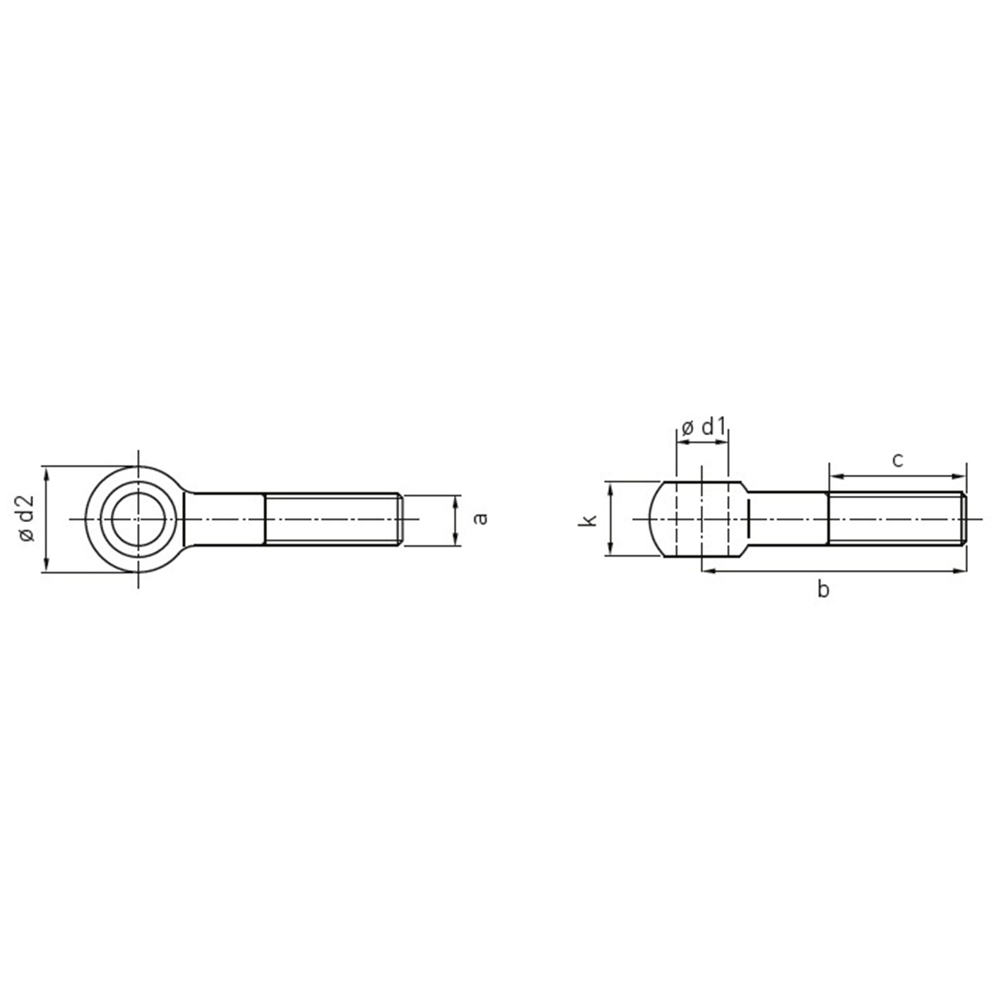 a:M6, b:40mm, c:30mm, k:7mm, φd1:6.1mm, φd2:14mm