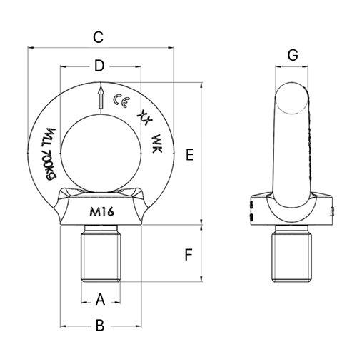 d1：M6、d2：20mm、d3：36mm、d4：20mm、h：36mm、k：8mm