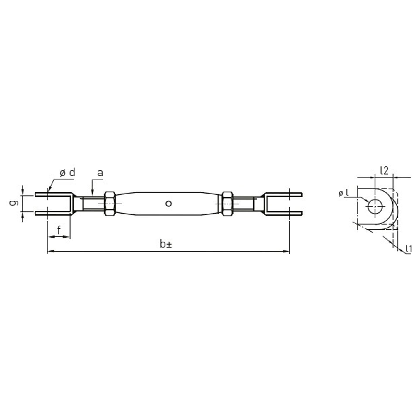 a:M10、b:238mm(+35～-50)、f:15mm、g:11mm、φd:8mm、L1:9mm、L2:12mm、φL:8.5mm