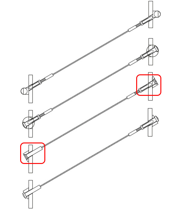 【使用ｲﾒｰｼﾞ２】角度のあるものにおけるエンドストップの接続、および組合せ例