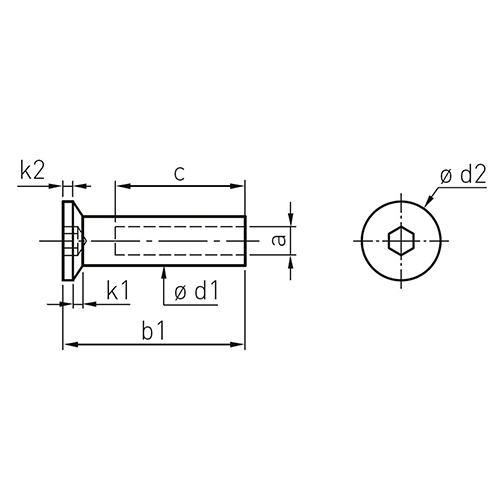 a:M4　　　b1:30.2mm　　　c:15mm\nk1:2.2mm　　　k2:2mm\nφd1:6mm　　　φd2:10.4mm