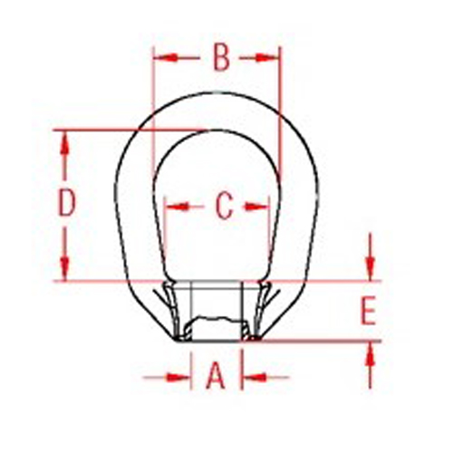 A：M10、B：32mm、C：25mm、D：38mm、E：16mm