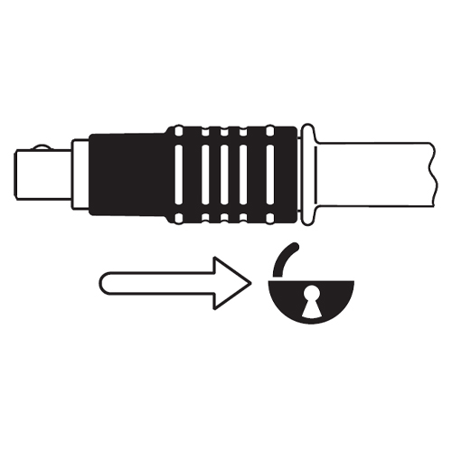 ロック機構採用、作業中の不意な工具の脱落による短絡事故を防止します。