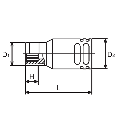 D1：14mm　　D2：21.5mm　　H：8mm\nL：43mm