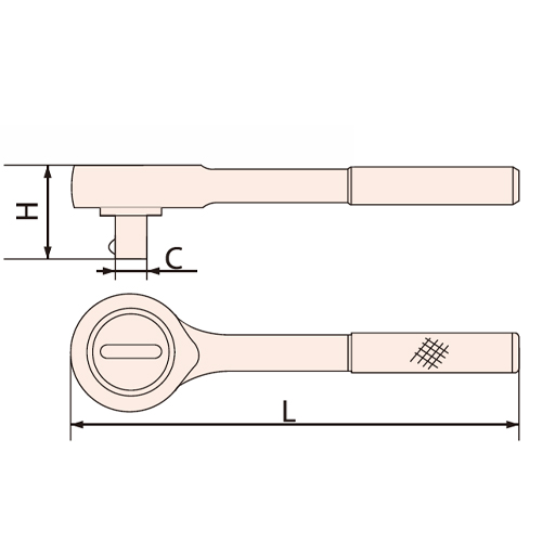 C：1/2”　　H：43mm　　L：245mm