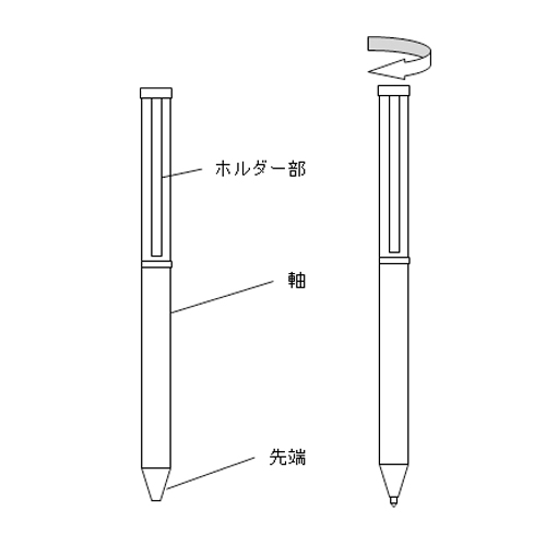 針先を出す時はホルダー部を時計方向に回す