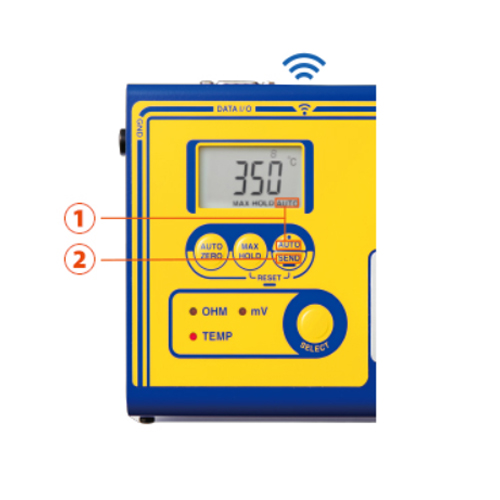 ①AUTO HOLD機能付き\n②赤外線送信機能
