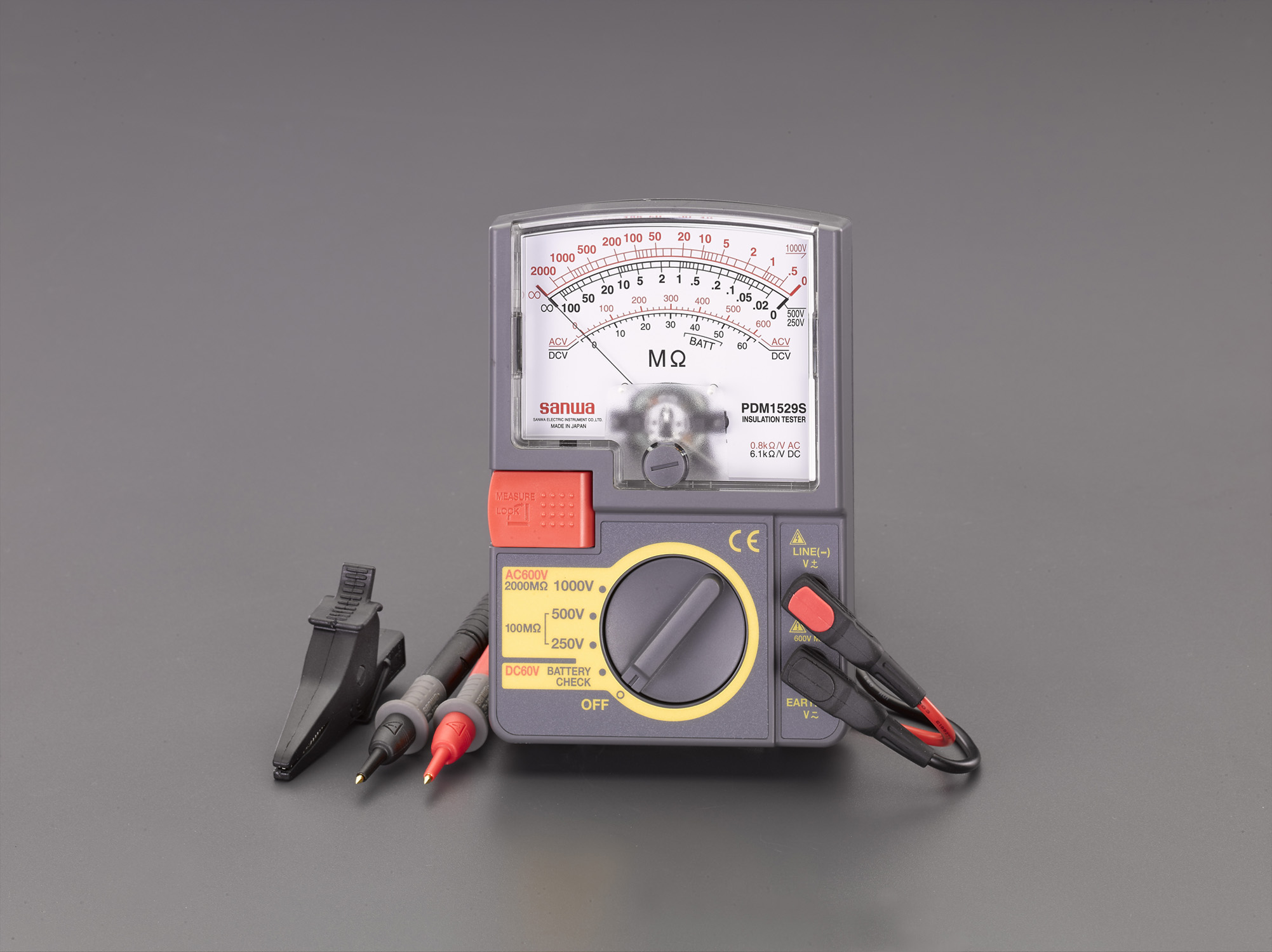 三和電気計器:絶縁抵抗計 DM509S テスタ 電気 電圧 ケーブル DM509S