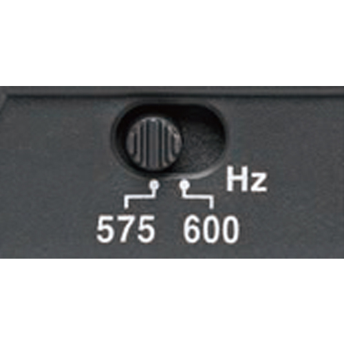 測定周波数切替ボタン\n高調波地電圧などの影響が受けづらくなり、検流計の指針のふらつきを抑えます。