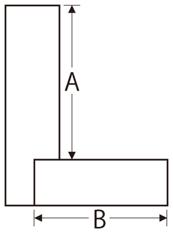 A：150mm、B：100mm