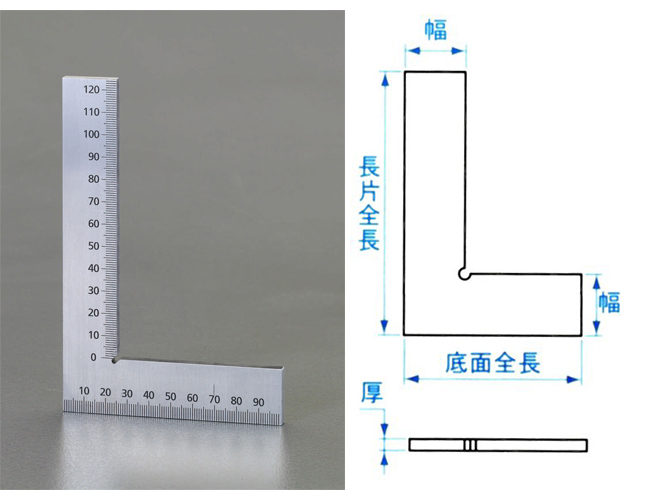 エスコ ESCO 150x100mm スクエアー・平型（目盛付） EA719AN-2 [I110904] 計測、検査