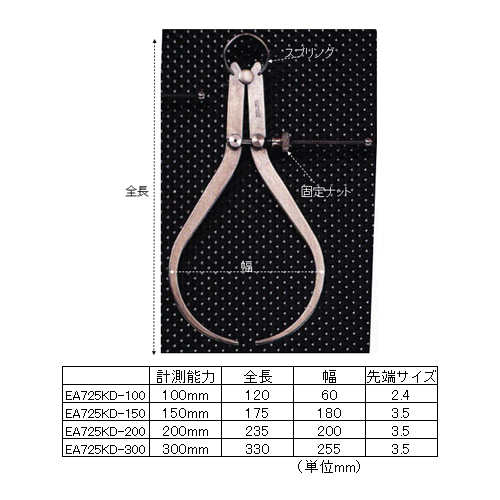 EA725KD-200｜200mm アウトサイドキャリパーのページ