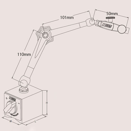 単位：mm\nW：50、L：60、H：55