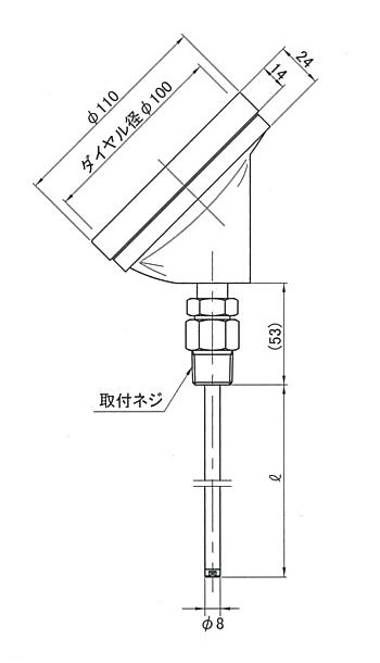 EA727AA-77｜0-100℃/100mm バイメタル式温度計のページ -