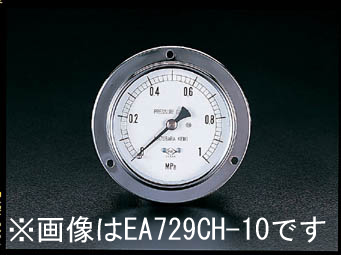 エスコ ESCO G 3/8/ 75/ 98mm/0-1.0MPa 埋込み型圧力計 EA729CH-10