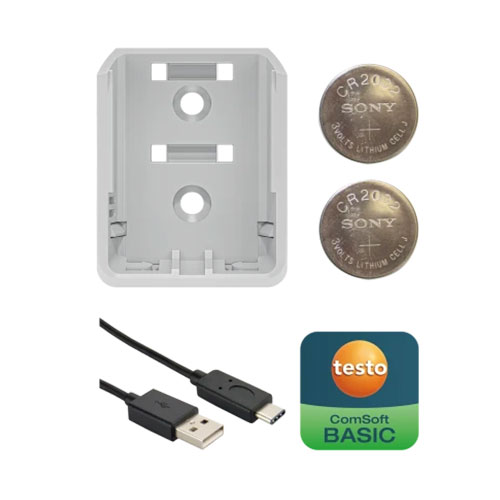 壁取付けホルダー、ボタン電池（CR2032）×2個、USBタイプCケーブル付属\n