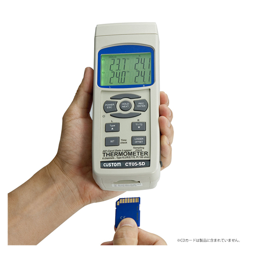 SDカード（別売)により測定データを記録できます。