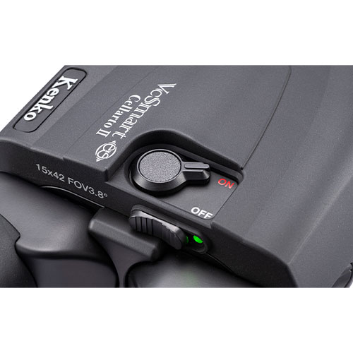 スライドスイッチで簡単に防振のON・OFFが切り替え可能