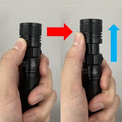 スポット・ワイドはスライドで調整可能