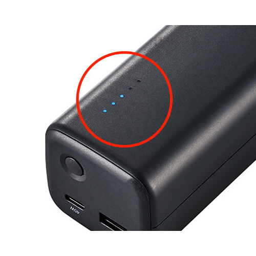 電池残量はLEDランプ点灯で確認可能