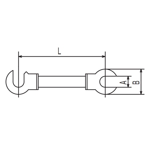 L：45mm　　　A：5.5mm　　　B：12mm