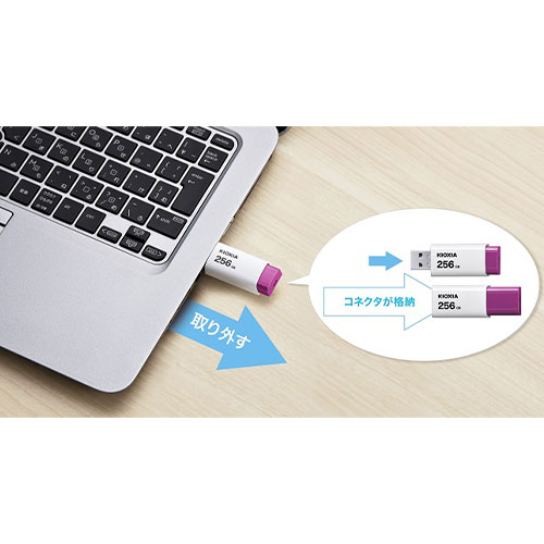 取り外しの際に自動でコネクタが格納されるオートリターン機構を搭載\n※本商品はブラックです