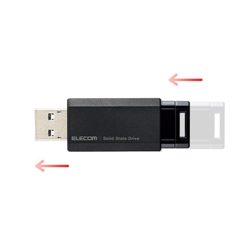 キャップを紛失する心配がないノック式