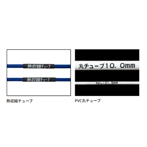 内径φ1.5～10mmまでのPVC・熱収縮チューブ対応