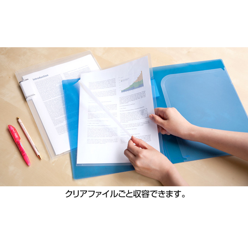 EA762CB-141｜A4/320x237mm ポケットホルダー(2ﾎﾟｹｯﾄ/青)のページ -
