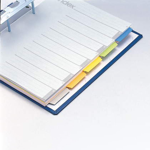 5色5山のカラーインデックスは書類の分類・検索をスムーズにします。主題項目、分類などを記入する扉紙も付いていますから、各種ファイルで分類・整理する時にご使用ください。