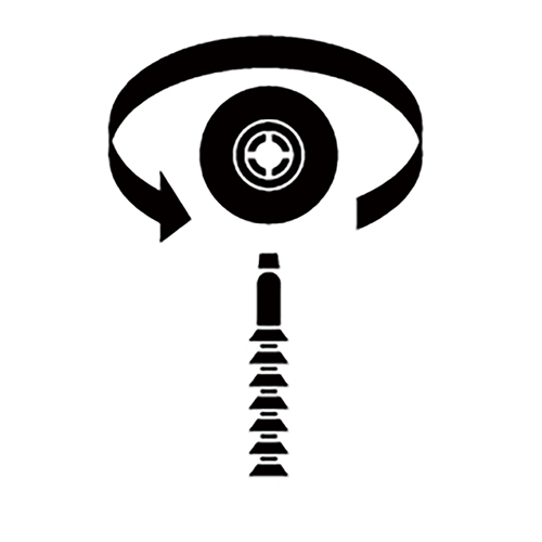 ①リングをねじって外します。