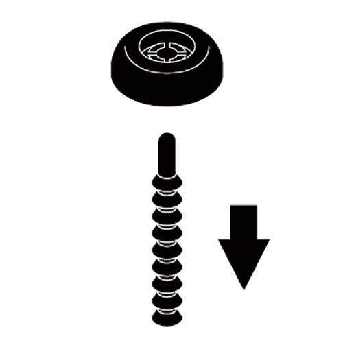 【ロック】 リングを図の向きに差し込みます。一度差し込むと抜けません。