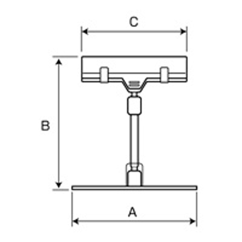A：φ100mm　　B：100mm　　C：80mm