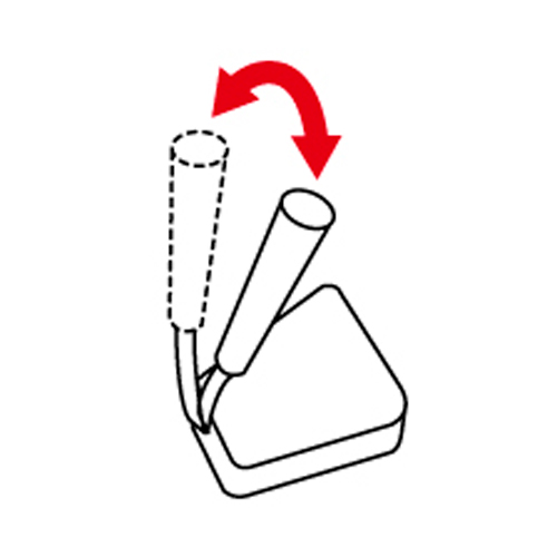 ボールペンの角度が自由に調整できる。