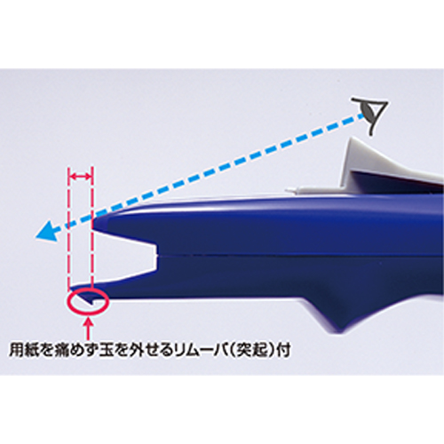 とじ位置が狙いやすい先端形状