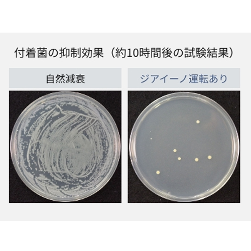 付着菌の抑制効果(約10時間の試験結果)