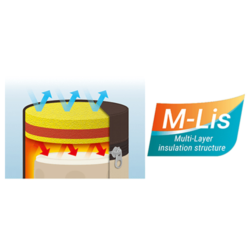 「M-Lis(Multi-Layer insulation structure)多層断熱構造」\nEVAとポリウレタンを組み合わせた3層の断熱構造で、保温・保冷力を実現しました。