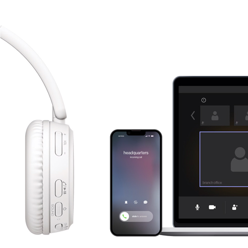 2台の機器を同時接続できるマルチポイント機能\n※商品はブラックです。