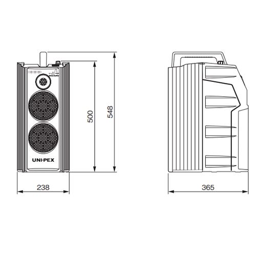 単位：㎜\nポータブルアンプ