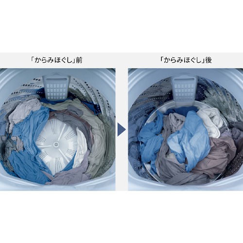 洗濯後の衣類のからみを緩和し、取り出しやすくします