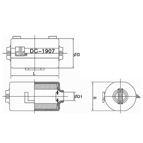 D：φ13.2mm　　　D1：φ3.0mm\nL：23.0mm　　　　H：12.0mm