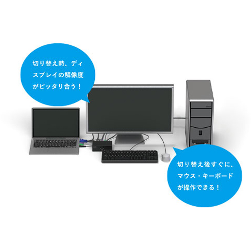 エミュレーション機能でパソコンの切り替えをスムーズに