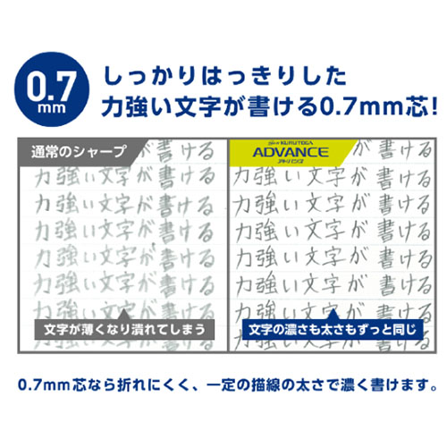 しっかりはっきりした力強い文字が書けます。