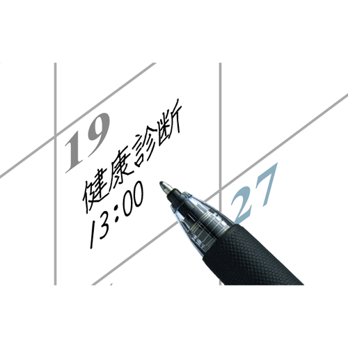 カレンダーや手帳など壁面で上向きでも、インクが逆流することなく、筆記が可能です。